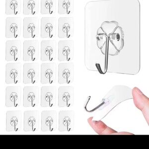 6 pics of Clear Adhesive Wall Hooks Set